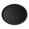 Plateau de service ovale fibre de verre antidérapant Camtread Cambro noir 60 cm DM783 Cambro