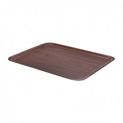 Plateau de service rectangulaire stratifié Mykonos Cambro noyer 46 cm DM797 Cambro