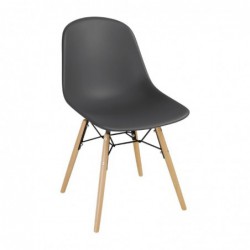Chaise moulée PP avec structure métallique Arlo Bolero grise (lot de 2) DM841 Bolero