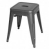 Tabourets bas en acier gris métal  Bolero Bistro (lot de 4) DM933 Bolero