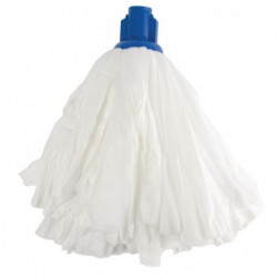 Grande tête de balai serpillière traditionnelle blanche Jantex support bleu DN820 Jantex