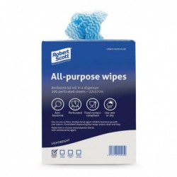 Chiffons tout usage antibactériens Jantex bleus (Lot de 200) DN843 Robert Scott