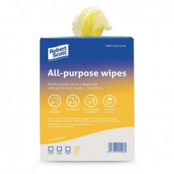 Chiffons tout usage antibactériens Jantex jaunes (Lot de 200) DN845 Robert Scott