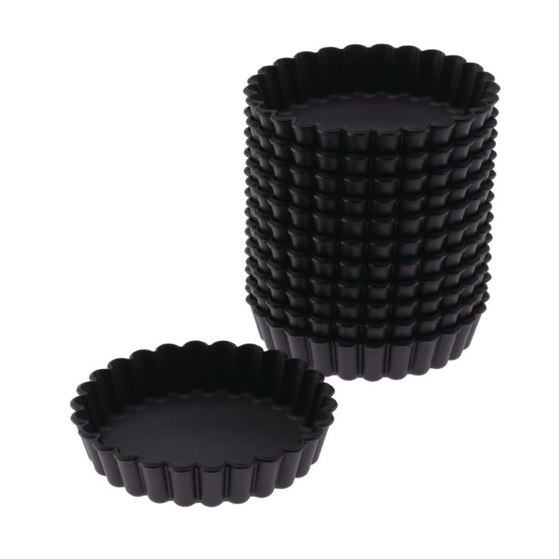 Moules à tartelette ronds cannelés Exoglass Matfer Bourgeat 100mm (lot de 12) DN955 Matfer Bourgeat