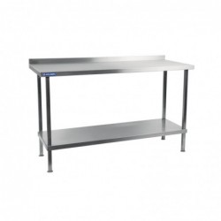 Table murale en acier inoxydable Holmes avec dosseret 1200 mm DR022 Vogue
