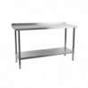 Table murale en acier inoxydable Holmes avec dosseret 1200 mm DR022 Vogue