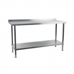 Table murale en acier inoxydable Holmes avec dosseret 1800 mm DR038 Vogue