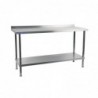 Table murale en acier inoxydable Holmes avec dosseret 1800 mm DR038 Vogue