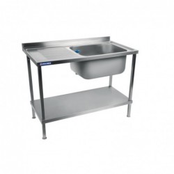Plonge inox soudée cuve à droite égouttoir à gauche Holmes 1000mm DR060 Vogue