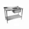 Plonge inox soudée cuve à droite égouttoir à gauche Holmes 1000mm DR060 Vogue