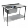 Plonge inox soudée cuve à droite égouttoir à gauche Holmes 1000mm DR380 Vogue