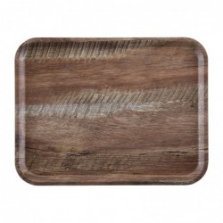 Plateau stratifié surface grainée Madeira Cambro chêne foncé 43 cm DR582 Cambro