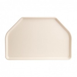 Plateau de service en polyester Roltex Trapèze 500x325mm blanc perle DR854 Roltex