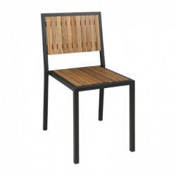 Chaises en acier et acacia Bolero (lot de 4) DS150 Bolero