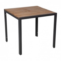 Table carrée en acier et acacia Bolero 80 cm DS152 Bolero