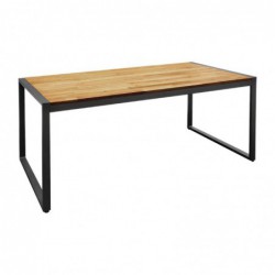 Table industrielle rectangulaire acier et acacia Bolero 180 cm DS157 Bolero