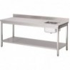 Table du chef avec bac à droite et dosseret Gastro M 850x1200x700mm DS430 Gastro M