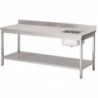 Table du chef avec bac à droite et dosseret Gastro M 850x1400x700mm DS431 Gastro M
