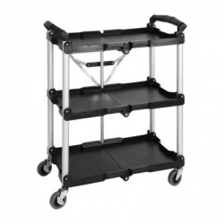Chariot pliant en polypropylène Vogue 3 niveaux noir DT429 Vogue