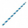 Pailles en papier rayées biodégradables Utopia bleues (lot de 250) DW198 Utopia