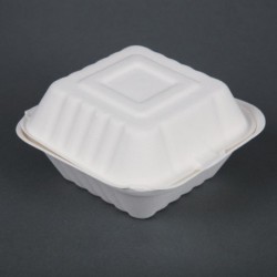 Boîtes à hamburger en bagasse Fiesta Compostable 152mm (Lot de 500) DW246 Fiesta