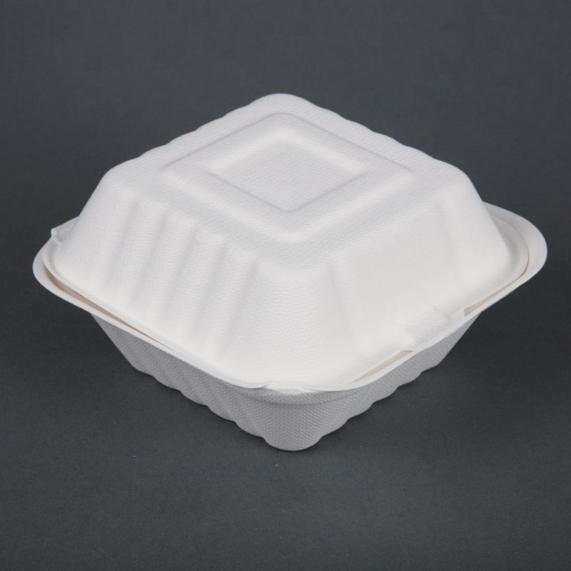 Boîtes à hamburger en bagasse Fiesta Compostable 152mm (Lot de 500) DW246 Fiesta Boîtes à hamburger en bagasse Fiesta Compostable 152mm (Lot de 500) DW246 Fiesta