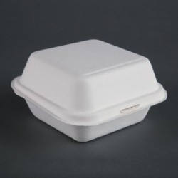 Boîtes à hamburger en bagasse Fiesta Compostable 155mm (Lot de 500) DW247 Fiesta