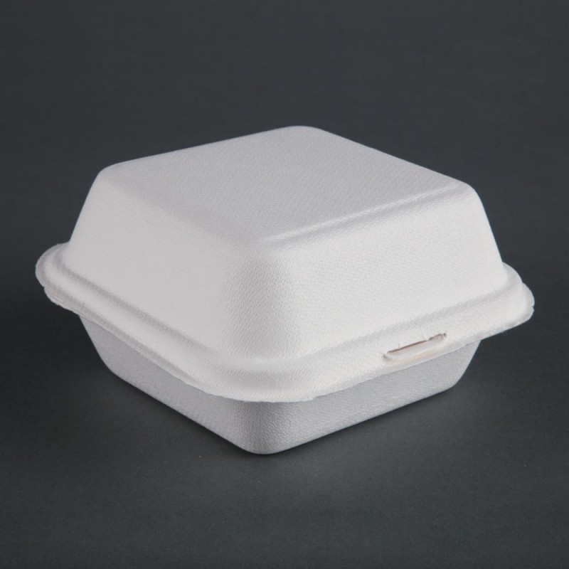 Boîtes à hamburger en bagasse Fiesta Compostable 155mm (Lot de 500) DW247 Fiesta Boîtes à hamburger en bagasse Fiesta Compostable 155mm (Lot de 500) DW247 Fiesta