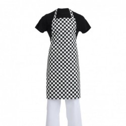 Tablier bavette Whites carreaux noirs et blancs A275 Whites Chefs Clothing
