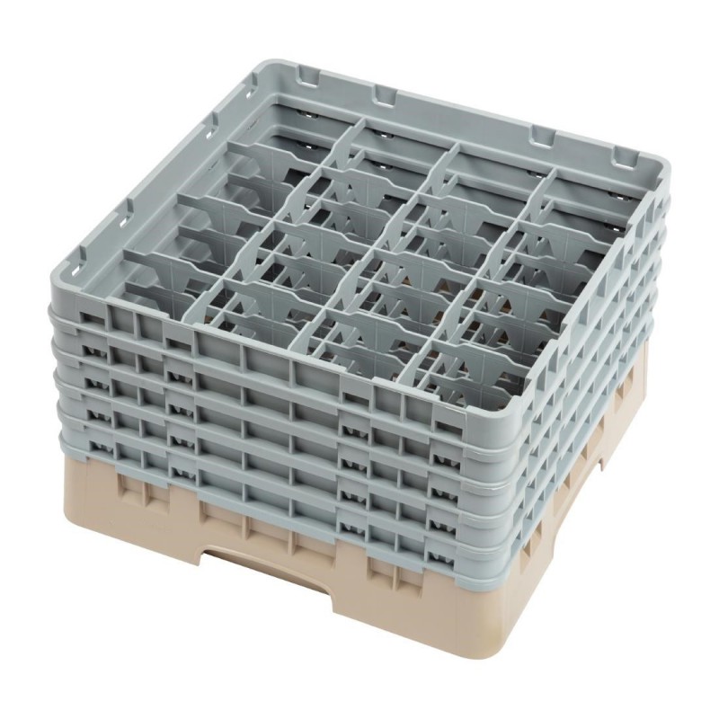 Casier à verres 16 compartiments Camrack Cambro beige hauteur max 257mm DW552 Cambro Casier à verres 16 compartiments Camrack Cambro beige hauteur max 257mm DW552 Cambro