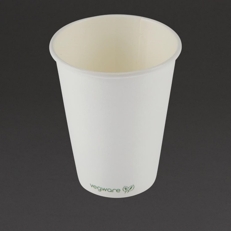 Gobelets boissons chaudes compostables Vegware blancs 34 cl (x1000) DW623 Vegware