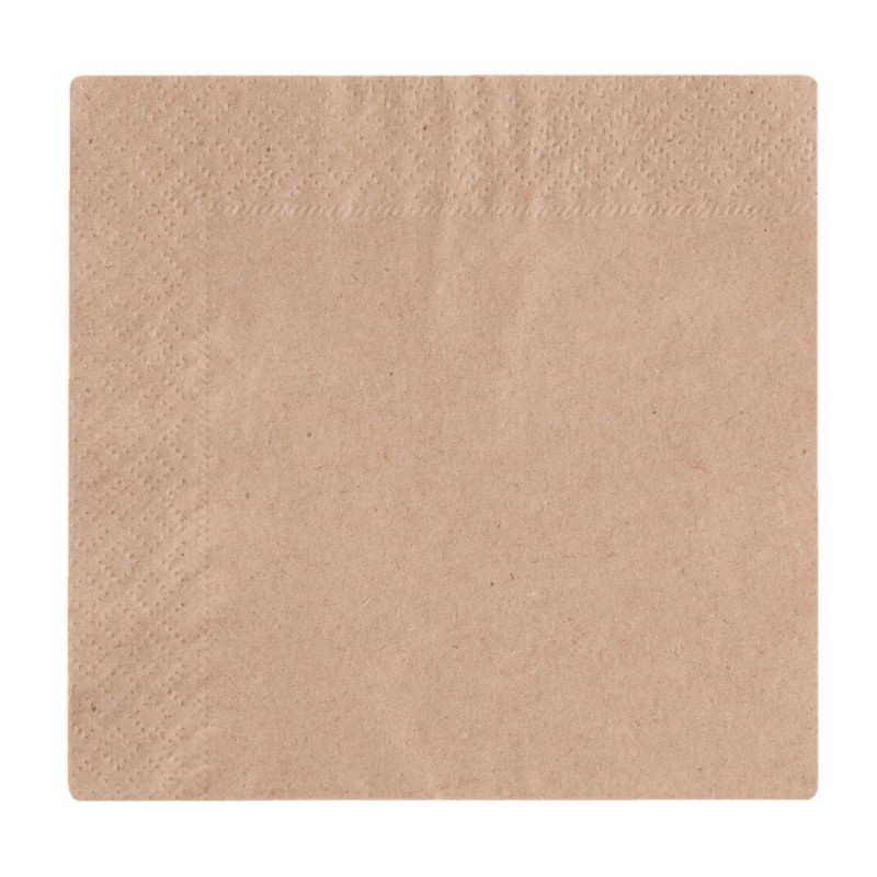 Serviettes cocktail 2 plis compostables Vegware 24cm (Lot de 4000) DW629 Vegware
