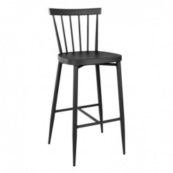 Tabourets hauts en aluminium Bolero Windsor noirs (lot de 2) DX688 Bolero