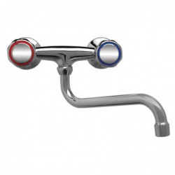 Robinet mélangeur bi-trou standard fixation murale col bas 250mm Gastro M DY384 Gastro M