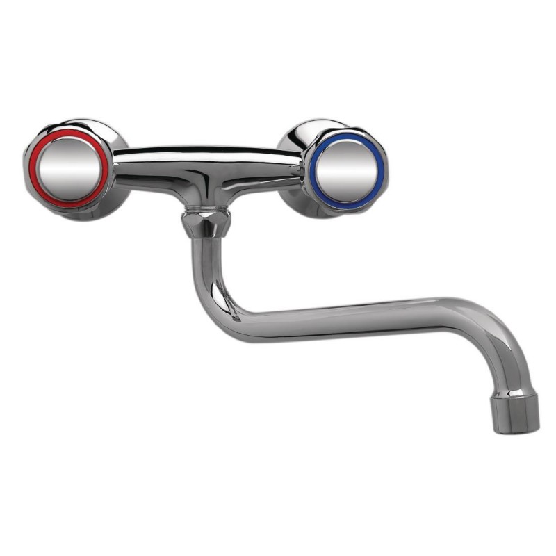 Robinet mélangeur bi-trou standard fixation murale col bas 250mm Gastro M DY384 Gastro M Robinet mélangeur bi-trou standard fixation murale col bas 250mm Gastro M DY384 Gastro M