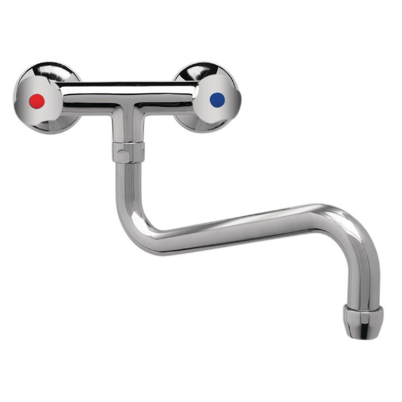 Robinet mélangeur bi-trou modèle lourd 3/4" fixation murale col bas 250 mm Gastro M DY390 Gastro M Robinet mélangeur bi-trou modèle lourd 3/4" fixation murale col bas 250 mm Gastro M DY390 Gastro M