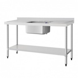 Plonge un bac double égouttoir Vogue 1500mm DY826 Vogue