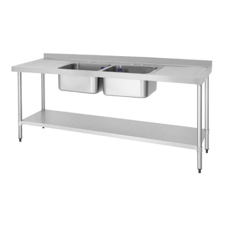 Plonge deux bacs deux égouttoirs Vogue 2100mm DY829 Vogue Plonge deux bacs deux égouttoirs Vogue 2100mm DY829 Vogue