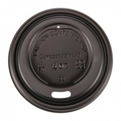 Couvercles noirs Recyclables en CPLA pour gobelets espresso 113ml Fiesta Recyclable (x50) DY982 Fiesta