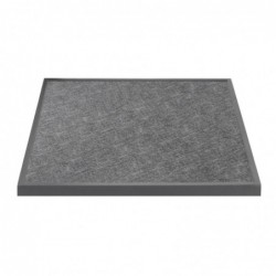 Plateau de table extérieur carré en verre trempé Bolero noir brossé bord gris 700 mm DZ873 Bolero