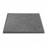 Plateau de table extérieur carré en verre trempé Bolero noir brossé bord gris 700 mm DZ873 Bolero