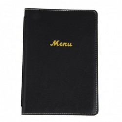 Protège-menus en simili cuir Olympia A5 noir E223 Olympia