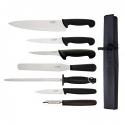 Ensemble de 7 couteaux pour débutants avec couteau de cuisinier 265mm et étui Hygiplas F203 Hygiplas