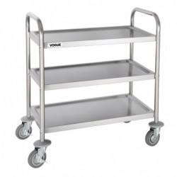 Chariot de débarrassage inox 3 niveaux petite taille Vogue F993 Vogue
