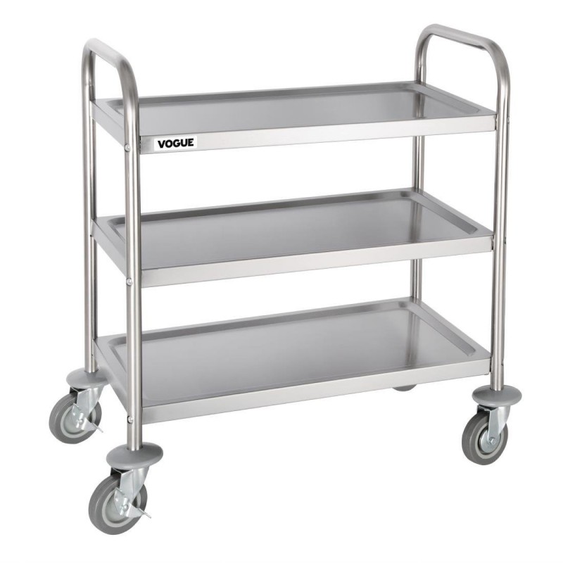Chariot de débarrassage inox 3 niveaux petite taille Vogue F993 Vogue Chariot de débarrassage inox 3 niveaux petite taille Vogue F993 Vogue