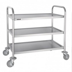 Chariot de débarrassage en acier inoxydable Vogue 3 niveaux F994 Vogue