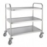 Grand chariot de débarrassage en acier inoxydable Vogue 3 niveaux F995 Vogue