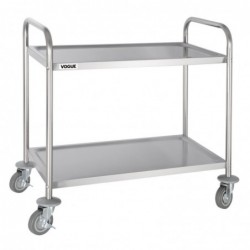 Chariot de débarrassage en acier inoxydable Vogue 2 niveaux F997 Vogue