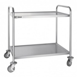 Grand chariot de débarrassage en acier inoxydable Vogue 2 niveaux F998 Vogue