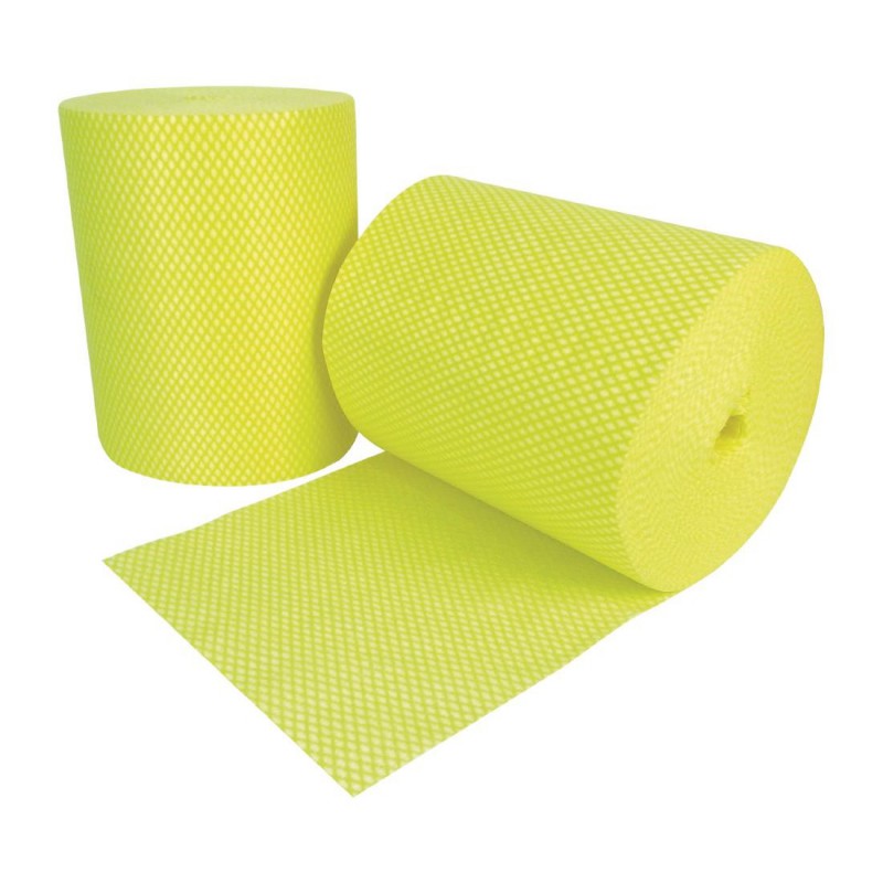 Rouleaux de chiffons de nettoyage antibactériens EcoTech Envirolite Super jaunes (lot de 2 x 500) FA206 EcoTech Rouleaux de chiffons de nettoyage antibactériens EcoTech Envirolite Super jaunes (lot de 2 x 500) FA206 EcoTech